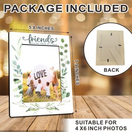 Greenery Friends Wooden Picture Frame For 4 X6 Inches Vertical Photo, Friends Are The Family We Choose Photo Frame Tabletop Display, Bestie Gifts, Gifts For Friends, Home & Office Decorations - B15