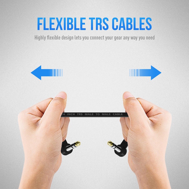 Shaevle TRS Guitar Patch Cable 1/4 inch Right Angle Effect