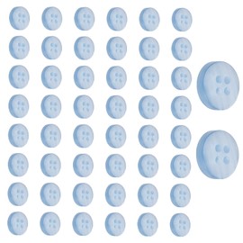 YILANJIN Mother of Pearl Buttons, 50 Pieces 11.5 mm Resin Round Buttons for Decorating, 4 Holes Small Resin Buttons for Sewing on Scrapbooking Round Craft Buttons for DIY Crafts, Clothing, Decorations
