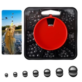 120g Split Shot Fishing Weights Box, 7 Way AAA BB SSG No.2 No.4 No.6 No.8 Dispenser Fishing Split Shot Set Soft Metal Alloy Carp Weight for Freshwater Saltwater Carp Coarse Angling