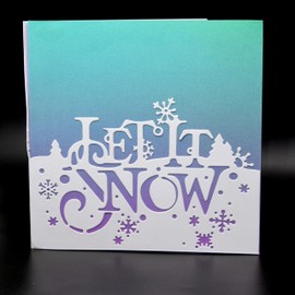 A Large 'Let It Snow' with Snowflake Decoration Border Edging Metal Cutting Die, Christmas, Card Making, Paper Crafts, Stencil,15.2 cm x 10.2 cm Die Size, I2,
