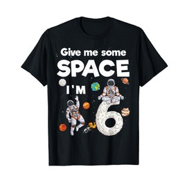 Outer Space Astronaut Planets Six Year Old 6th Birthday Kids T-Shirt