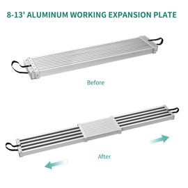 YITAHOME 8-13ft Telescoping Plank 440lbs Capacity Aluminum Work Plank Aluminum Extension Scaffolding Plank with Platform Scaffold Ladder Accessory