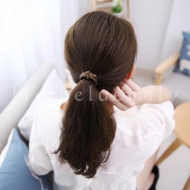 Herbeluemily Hair Rubber Black Hair Pony Set of 2 Simple Stylish Hair Accessories Braid Light Brown