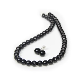 Alivern Pearl Necklace, 925 Silver, Made in Japan, Luxury Domestic Pearl, For Ceremonial Occasions, 0.3 inches (8 mm), 17.7 inches (45 cm), White, Resin Silver, Created Pearl