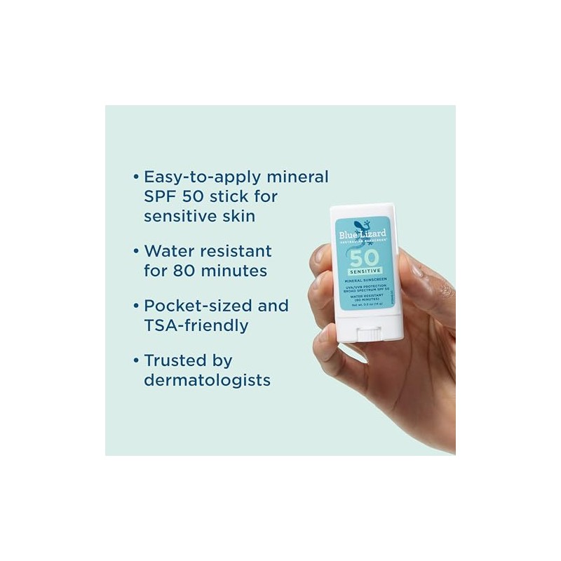 BLUE LIZARD Sensitive Mineral Sunscreen Stick - No Chemical Actives