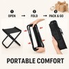 Portable Folding Stool Compact Black Seat for Camping & Travel