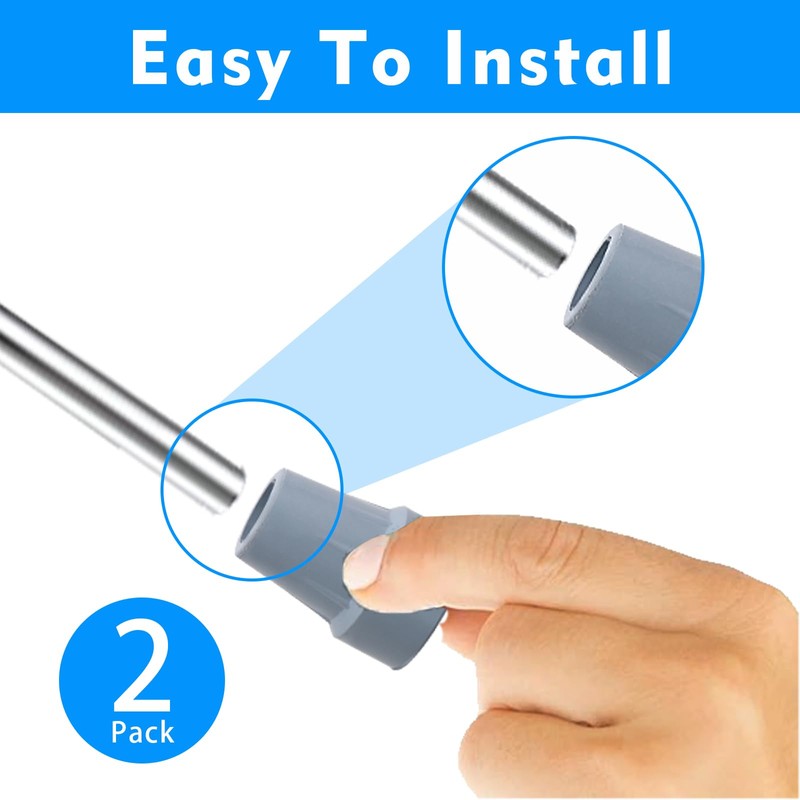 2 Pack (3/4 Inch) Durable Crutch Tips, Heavy Duty Replacement