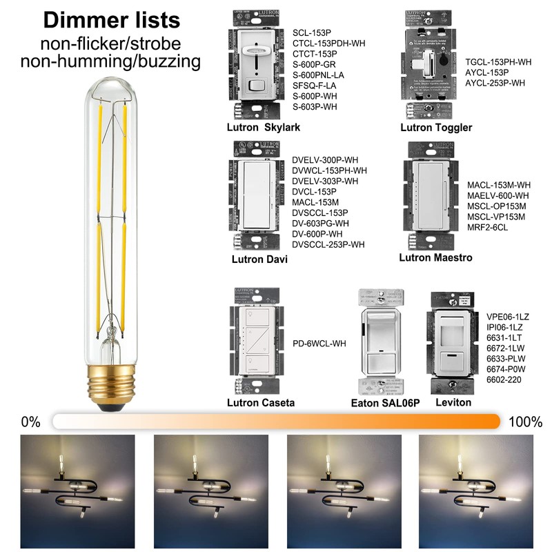 LiteHistory T10 LED bulb 6W Equal E26 LED Bulb 60