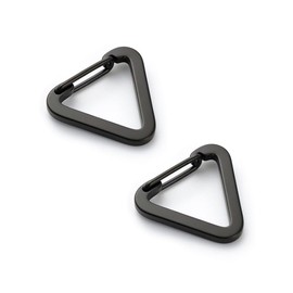 2pcs Triangle Carabiner Clip, Stainless Steel Quick Release Keychain Carabiner Hooks for Outdoor Backpack, Keyring,Kettle (Black)