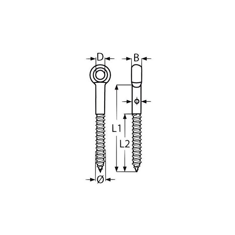 Heavy Duty 4 x Marine Grade Stainless Steel lag Screws