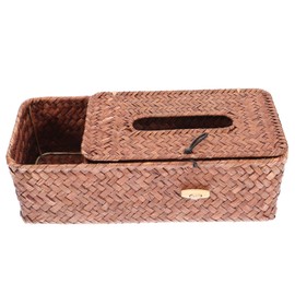 ULTECHNOVO Vintage Tissue Box Cover Rustic Tissue Holder for Living Room Bathroom Office Car Delicate Woven Design Stylish Home Decor