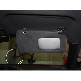 RedlineGoods sun visor covers compatible with Toyota GT86 2012-20. Tailor made - not universal! Genuine top-grade Italian Black leather with Red thread