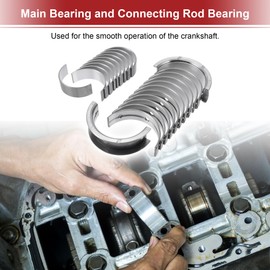 X AUTOHAUX Main Bearing and Connecting Rod Bearing Kit No.30731544/31330661 for Volvo C30 2008-2013 Engine Crankshaft Rod Bearing Metal Silver Tone 22Pcs