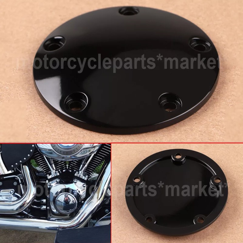 Unbranded Gloss Black Timing Points Cover for Harley Twin Cam