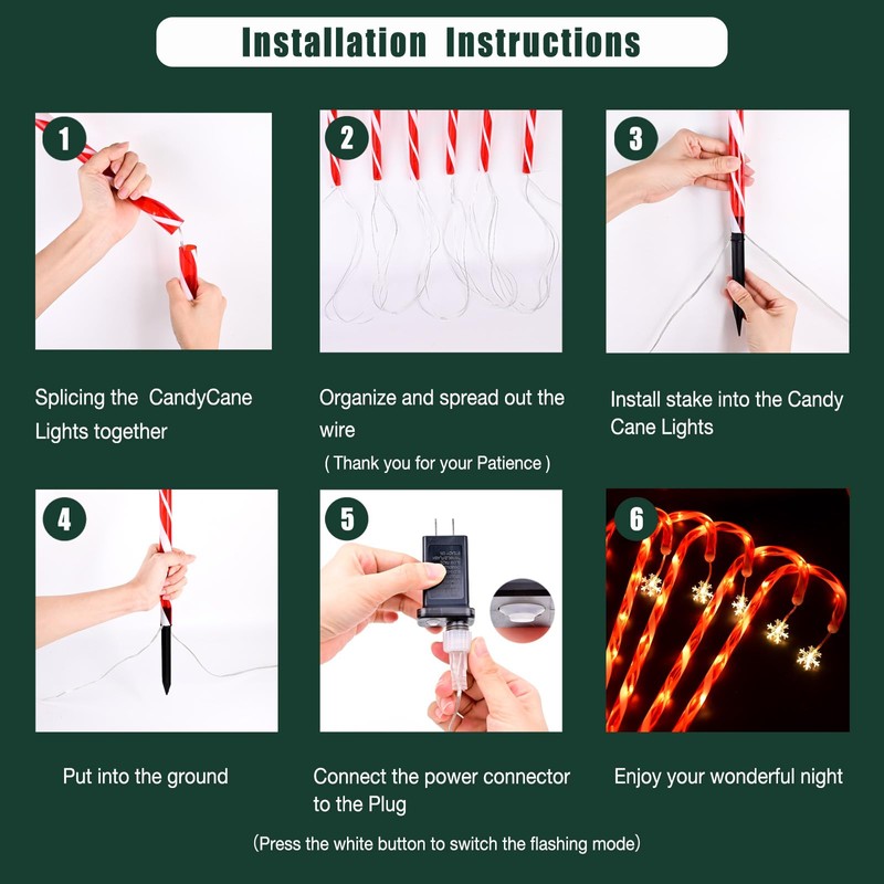 36" Outdoor Christmas Decorations, Auto Timer Real 30" Candy Cane