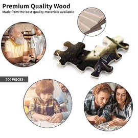 Wooden Jigsaw Puzzles Well-Behaved Women Rarely Make History Feminist Empowered Women Girl Power Challenge Puzzles Educational for Adults Animal Floor Props Children's Gift Decompression Toy 500 PCS
