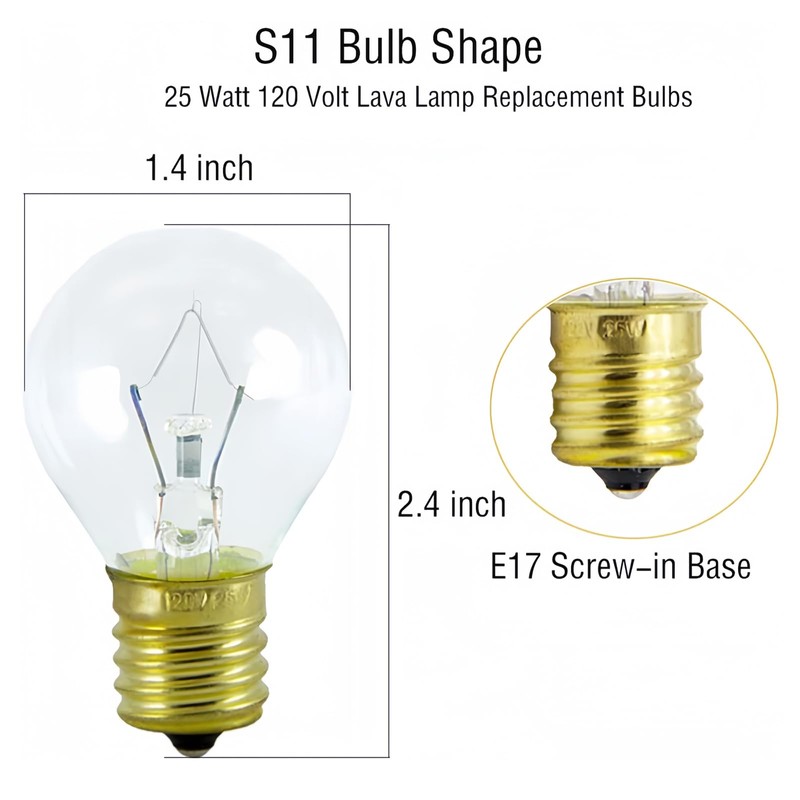 Lava Lamp Bulbs,25 Watt Original Replacement Bulbs for 14.5-Inch/20-Ounce Lava