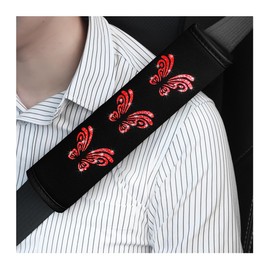 TNAIYH Car Seat Belt Pads Cover, 2PCS Soft Comfortable Butterfly Vehicle Seatbelt Pad for Protect Neck & Shoulder, Safety Automotive Interior Protection Accessories, Universal Fit (Red)