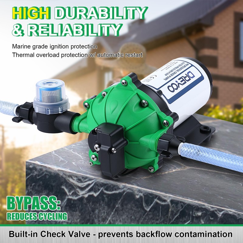 Dreyoo Water Diaphragm Pump, 115V AC, 5.5 GPM, 60 PSI