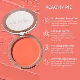 EVERYBODY LONDON Creamy Blush 6.5 g, Cream Blush for a Fresh Everyday Complexion for All Skin Types, Highly Pigmented Vegan & Cruelty Free, Peachy Pie