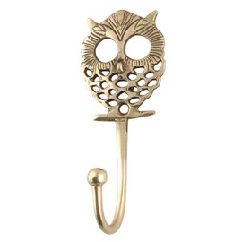 Indian Shelf 1 Piece Owl Kids Birds Vintage Wall Hooks for Hanging Coats Fauna Gold Decorative Hooks for Bathroom Brass Key Holder for Wall Coat Rack Wall Mount Backpack Home Essentials