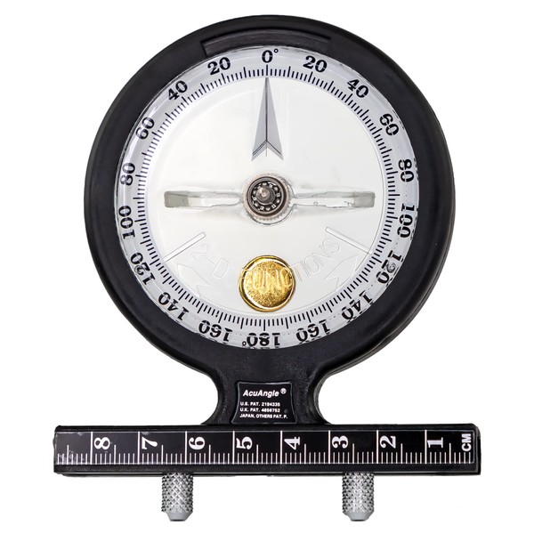 Baseline - W54668 AcuAngle Inclinometer with Adjustable-Feet for Precision Measurement, Testing and Evaluation of Range of Motion of Neck, Hip, Spine, Elbow, Knee, Shoulder, Ankle, Wrist and MCP Joint