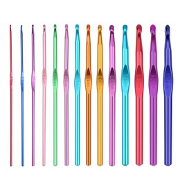 HEYLEAYAR 14PCS Aluminum Crochet Hooks Set,Crochet Handles Engraved Number Size 2MM-10MM,Crochet Needles for Knitting Craft Yarn Contribute to Beginners