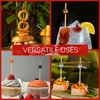 BambooMN Decorative Ball End Cocktail Fruit Sandwich Picks Skewers for