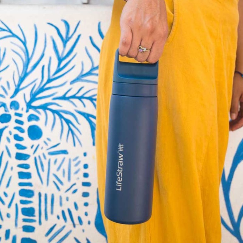 LifeStraw Go 2.0 Stainless Steel Water Filter Bottle 500ml, Laguna