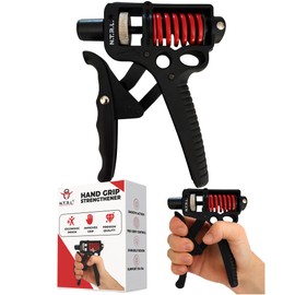 N.T.R.L.® Hand Grip Strengthener & Forearm Trainer – Grip Strength Tester & Hand Exerciser for Workout, Rehab, Climbing, Martial Arts, Guitar & More – Adjustable Resistance Grip Trainer