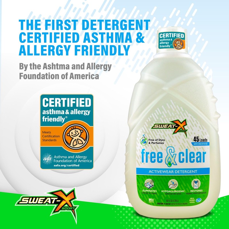 Sweat X Free & Clear Activewear Laundry Detergent – Certified