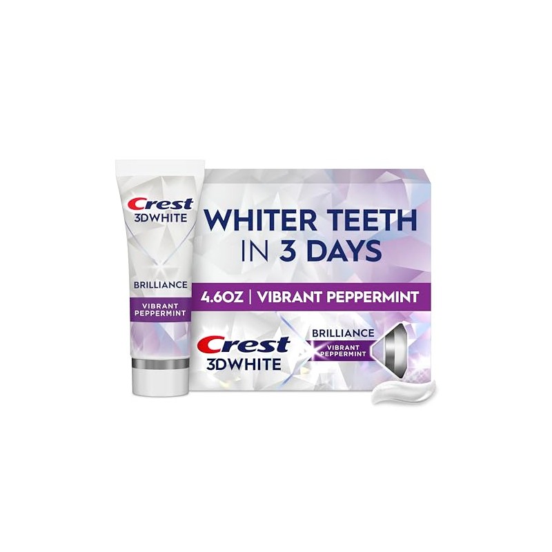 3D White Brilliance Vibrant Peppermint Teeth Whitening Toothpaste, 4.6 oz