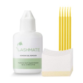 LASHMATE Eyelash Extension Remover Set, Eyelash Makeup Low Odor Lash Gel Remover 15ml Fast Action Dissolves Strong Glue in 60s, Low Irritation for Sensitive Skin