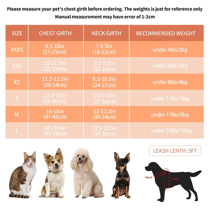 PawSailor Step-in Dog Harness Small Dogs, No Pull Adjustable Soft