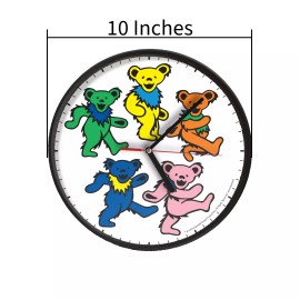 Alberts Gifts Grateful Dead 10 Inch Wall Clock - Assorted Designs - Five Dancing Bears