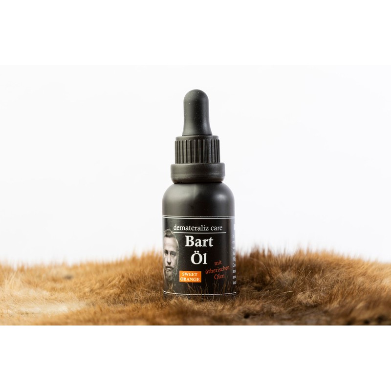 Demateraliz Care Bartöl, Sweet Orange Duft mit ätherischen Ölen, Bart-Pflegeöl
