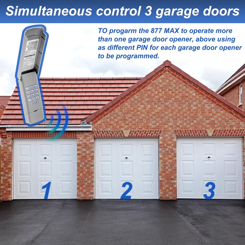 Universal Wireless Garage Door Keypad, Keyless Entry for Liftmaster/Chamberlain/Craftsman Openers,5