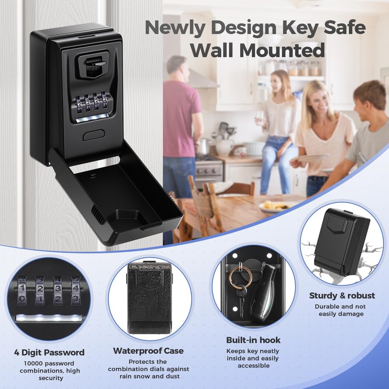 PAIRIER Key Safe with Illuminated Number Code