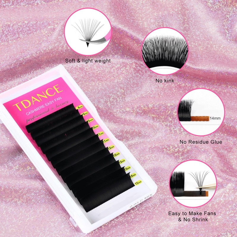 TDANCE Cashmere Easy Fan Lash Extensions Self Fanning Volume Lash