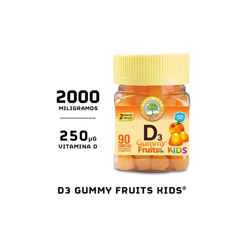 Vitamina D3 Kids, Gummy Fruits Sabor Durazno