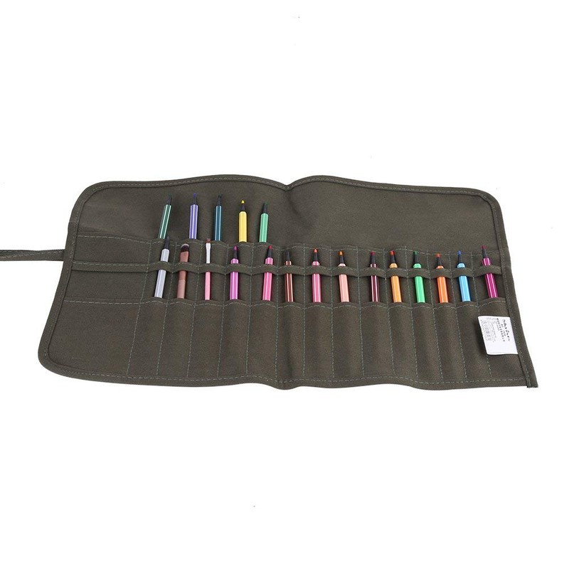 30 Slots Roll Up Paint Brush Bag Canvas Artist Roll
