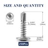 #8 x 3/4" Sheet Metal Screws 250PCS 410 Stainless Steel