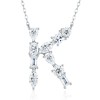 Pass Diamond Tester Letter I Multi Cut VVS Moissanite Necklace