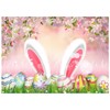 WOLADA Easter Backdrop Pink Easter Backdrop Rabbit Ear Easter Egg