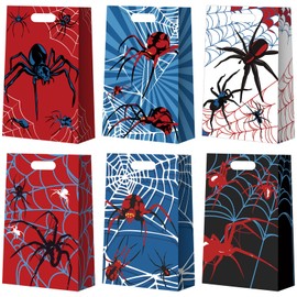 Maitys 24 Pcs Spider Party Favors Bags Spider Goodie Candy Cookie Paper Gift Bags for Birthday Baby Shower Party Decorations