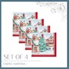 Storybook Christmas Village Holiday Cloth Napkin, Set of 4, 17"X17",
