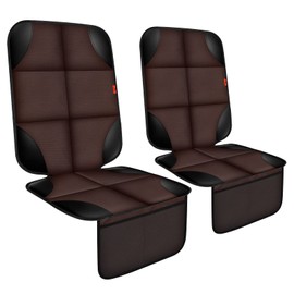 XHYANG Car Seat Protector 1 Pack Car Seat Cushion Mat Thickest Padding,Waterproof 600D Fabric Car Seat Covers for Non-Slip Backing Mesh Pockets for Baby and Pet (Brown, 2 Pcs)