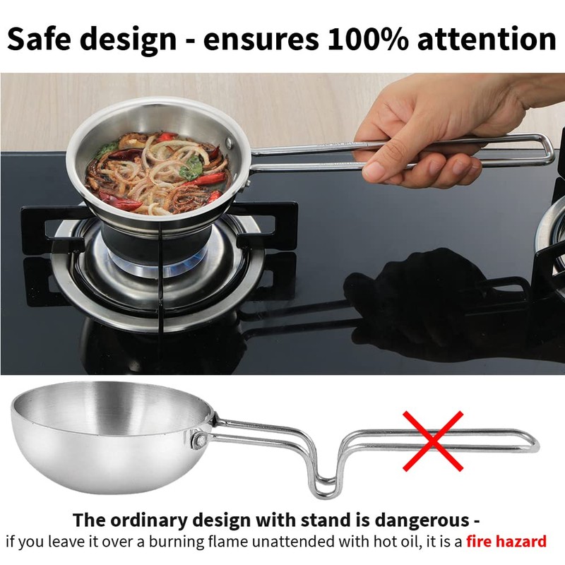 Hawkins 1.5 Cup Tadka Pan, 360 ml Triply Stainless Steel