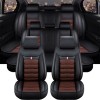 Black & Brown Full Set Leather 5-Seats Front Rear Protector